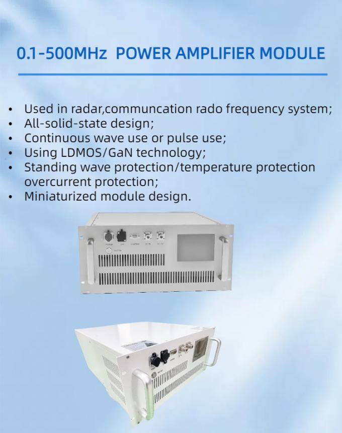 19 Inch Rack Mount 0.1-500 MHz UHF Power Amplifier Solid State Psat 50 W RF Power Amplifier 0