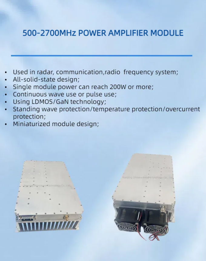 Ultra-Wideband Communication Module Low Noise Figure, High Linearity 500-2700MHz 50dB RF Power Amplifier 0