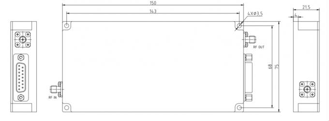 3.3-3.8GHz 47dBm Output Power SMA- KFD Connectors Solid State RF Power Amplifier For Radar 0