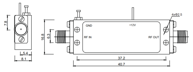 1-20 GHz P1dB 13dBm Wide Band Low Noise Amplifier for satellite communication, measurement applications 0