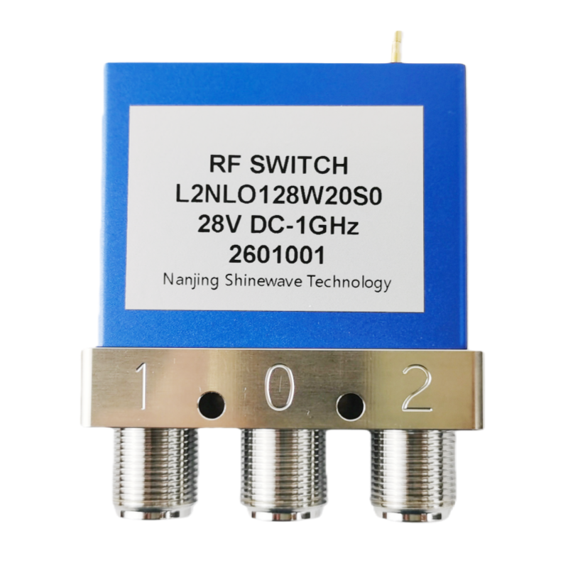 High power latching coaxial RF switch SPDT DC to 1 GHz 350 W N female 28 V for antenna switching