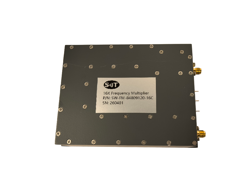 16x Frequency Multiplier 530–570MHz Input 8480–9120MHz Output 28V Low Spurious Compact Defense & Commercial Microwave Multiplier Module(客户要求此产品下架屏蔽)
