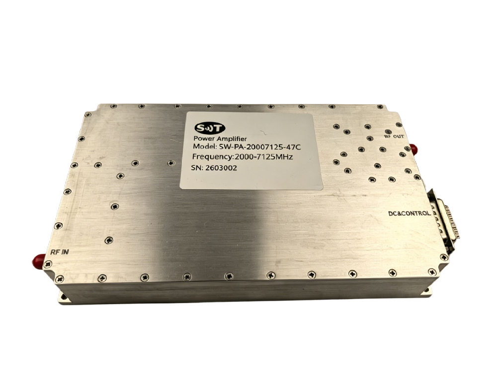 50W RF Power Amplifier 2000-7125MHz SW-PA-20007125-47C Defense & Commercial Communication Signal Amplification Module
