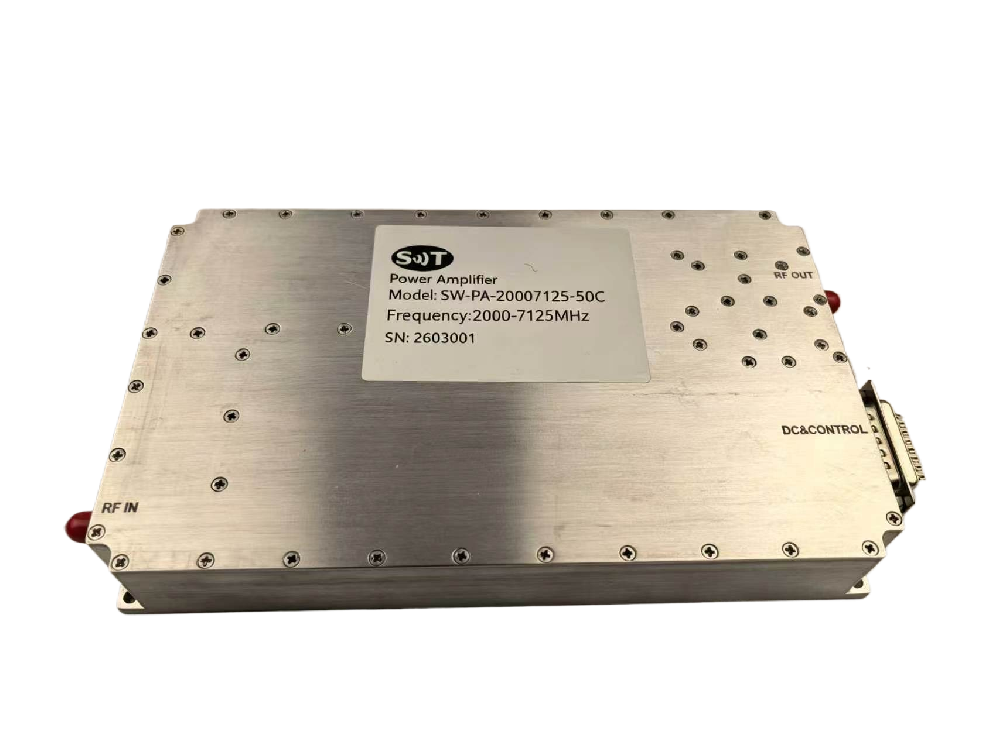 100W 2000-7125MHz Power Amplifier SW-PA-20007125-50C Defense & Commercial RF Amplification Module